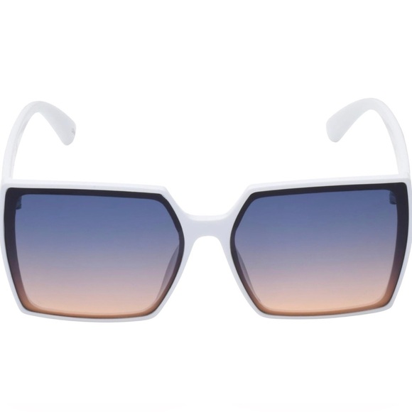 Jessica Simpson J6207 white glamourous silver sparkle Square UV400‎ Sunglasses - Picture 1 of 9